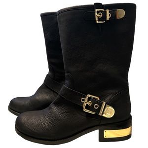 Vince Camuto WINCHELL 9.5 Black Silk Goat Boots